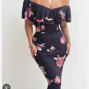 JLUXLABEL Black Petra Off The Shoulder Dress